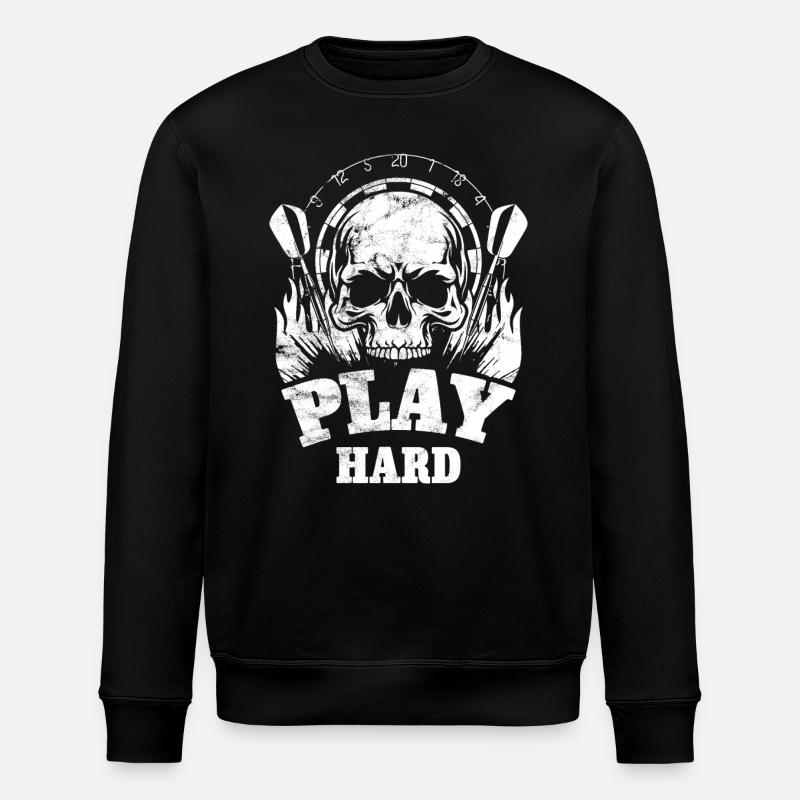 Dart Skull - Jouez dur - Sweat bio ROLLER Stanley/Stella Unisexe - noir