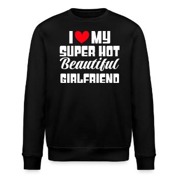 Ich Liebe Meine Freundin Paare Freund Geschenkidee - Stanley/Stella Unisex Bio-Sweatshirt ROLLER - Schwarz - Vorne - Nik (191cm)