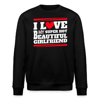 Ich Liebe Meine Freundin Paare Freund Geschenkidee - Stanley/Stella Unisex Bio-Sweatshirt ROLLER - Schwarz - Vorne - Nik (191cm)