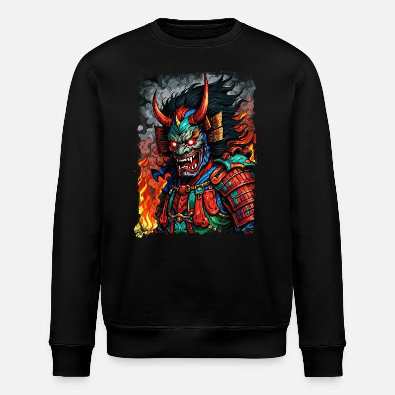 Devil Oni Maske - Stanley/Stella Unisex Bio-Sweatshirt ROLLER - Schwarz
