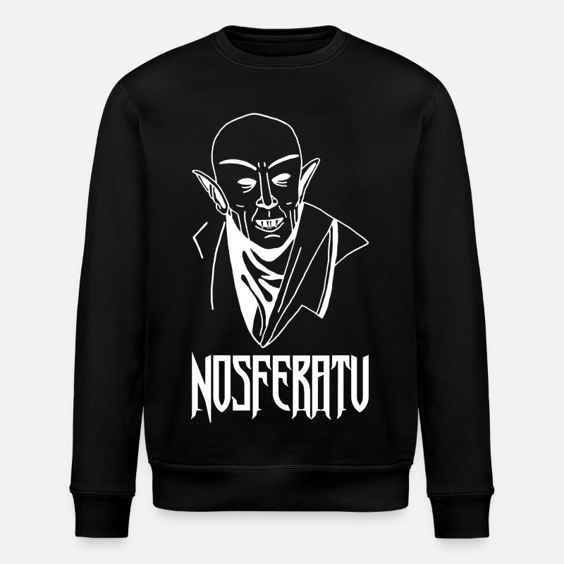 Nosferatu the vampire (white) - Stanley/Stella ROLLER Unisex Organic Sweatshirt - black