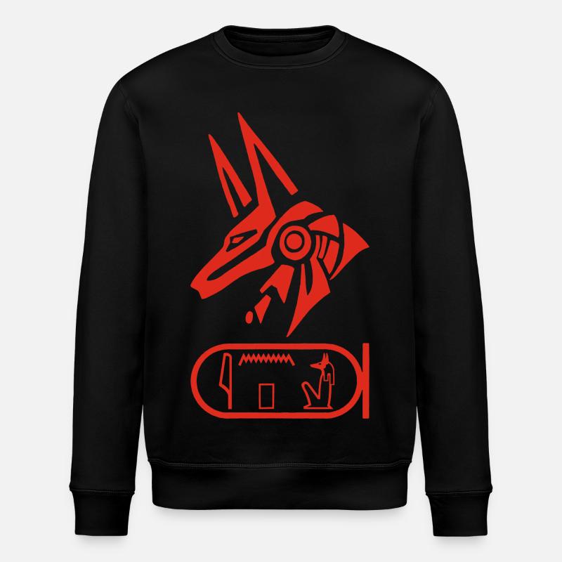 God Anubis (red) - Stanley/Stella ROLLER Unisex Organic Sweatshirt - black