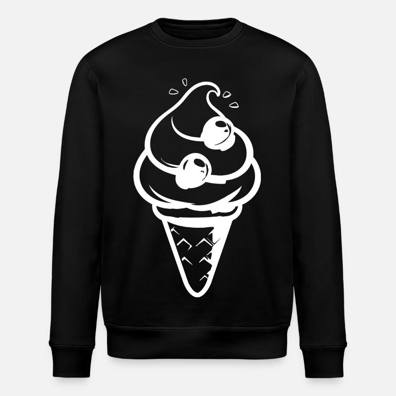 Speiseeis Zeichnung - Stanley/Stella Unisex Bio-Sweatshirt ROLLER - Schwarz