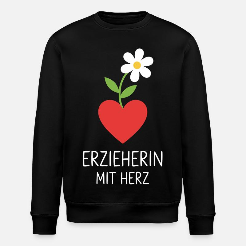 Educator with heart - Stanley/Stella ROLLER Unisex Organic Sweatshirt - black