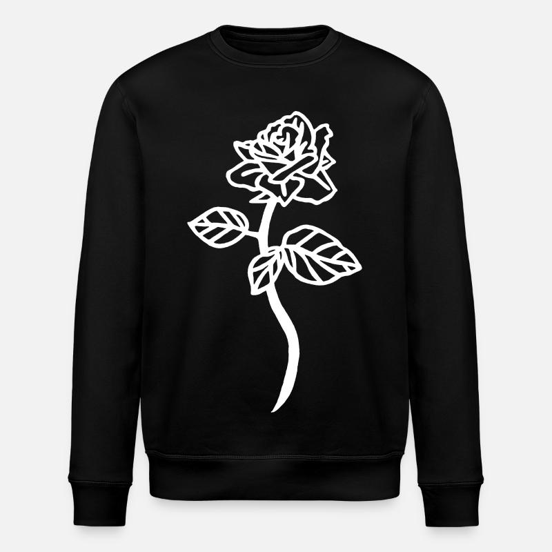 Den hvite rosen - Stanley/Stella ROLLER økologisk unisex-sweatshirt - svart