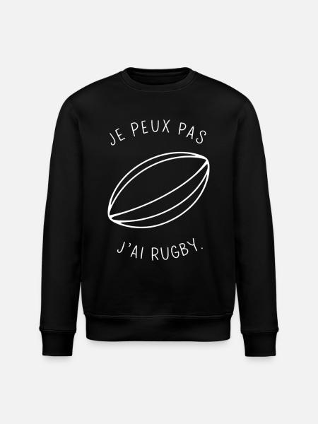 I can't I have rugby - Stanley/Stella ROLLER Unisex Organic Sweatshirt - black