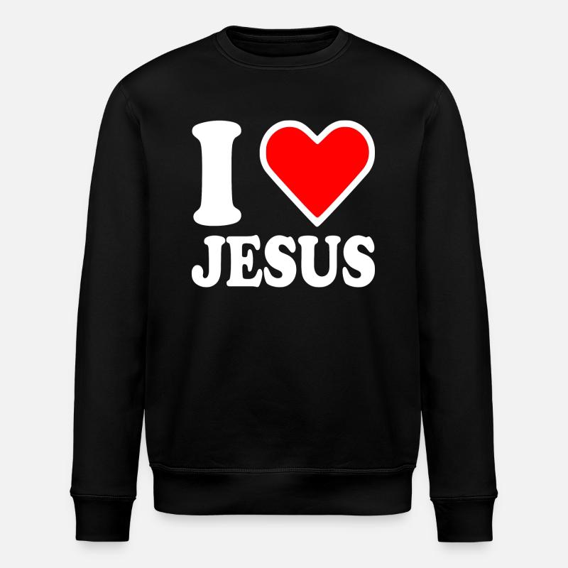 I love jesus - Stanley/Stella ROLLER Unisex Organic Sweatshirt - black