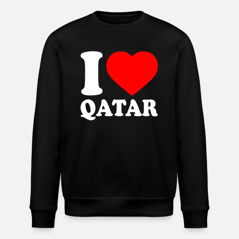 I love qatar - Stanley/Stella ROLLER Unisex Organic Sweatshirt - black