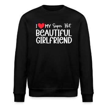 Ich Liebe Meine Freundin Paare Freund Geschenkidee - Stanley/Stella Unisex Bio-Sweatshirt ROLLER - Schwarz - Vorne - Nik (191cm)