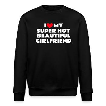 Ich Liebe Meine Freundin Paare Freund Geschenkidee - Stanley/Stella Unisex Bio-Sweatshirt ROLLER - Schwarz - Vorne - Nik (191cm)
