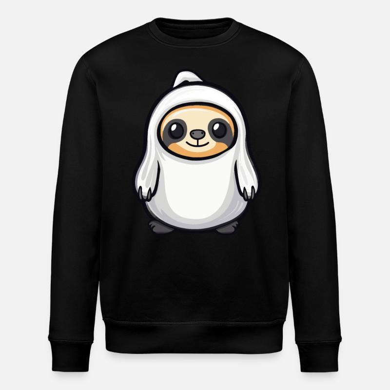 Sloth Halloween Comic Ghost - Stanley/Stella ROLLER Unisex Organic Sweatshirt - black