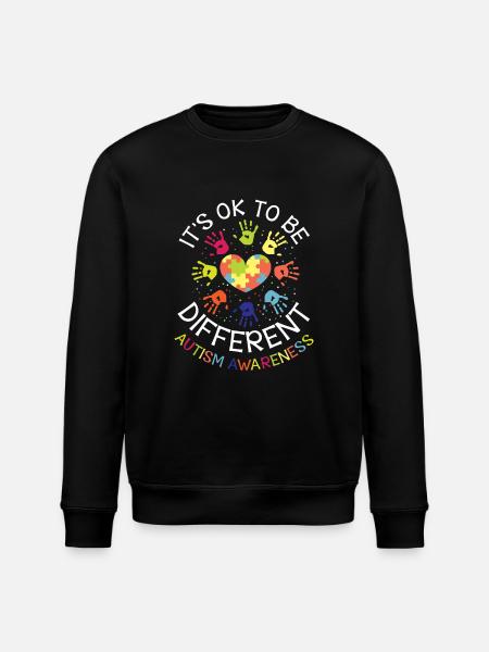 It's ok to be different - Autism Awareness - Ekologisk sweatshirt ROLLER unisex från Stanley/Stella - svart