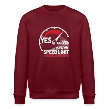 Yes Officer i saw the Speed Limit - Stanley/Stella Unisex Bio-Sweatshirt ROLLER - Burgunderrot - Vorne - Nik (191cm)