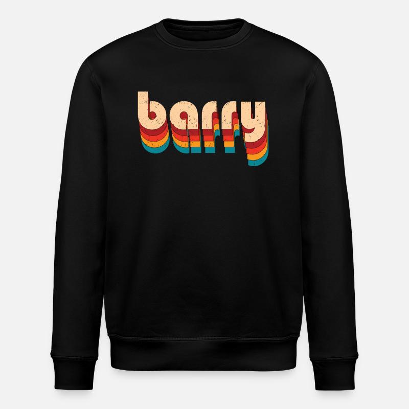 Retro Barry Name - Stanley/Stella ROLLER Unisex Organic Sweatshirt - black