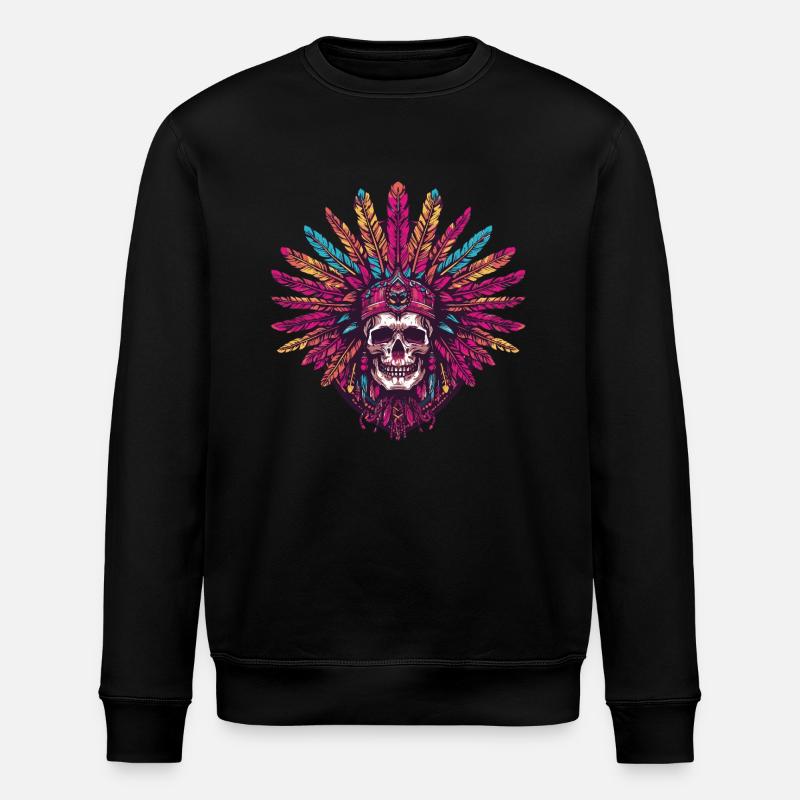 Indianer Skelett - Stanley/Stella Unisex Bio-Sweatshirt ROLLER - Schwarz