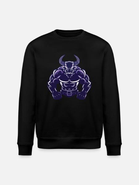 Bull Muscles Bodybuilding Taurus - Stanley/Stella ROLLER Unisex Organic Sweatshirt - black