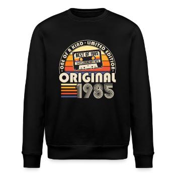 1985 Vintage Vintage anniversaire rétro - Sweat bio ROLLER Stanley/Stella Unisexe - noir - Devant - Nik (191cm)
