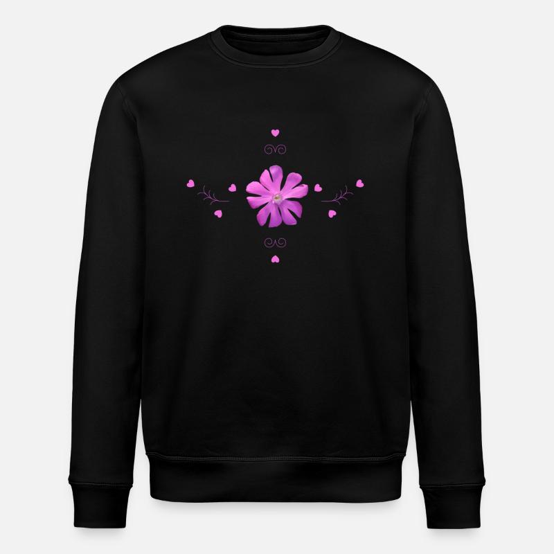 Oeillet Fleur Rose - Sweat bio ROLLER Stanley/Stella Unisexe - noir