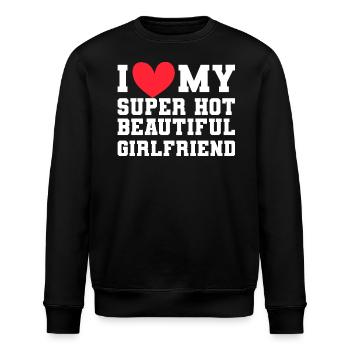 Ich Liebe Meine Freundin Paare Freund Geschenkidee - Stanley/Stella Unisex Bio-Sweatshirt ROLLER - Schwarz - Vorne - Nik (191cm)