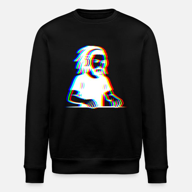 EDM - DJ - Glitch Rave Style - Stanley/Stella ROLLER Unisex Organic Sweatshirt - black