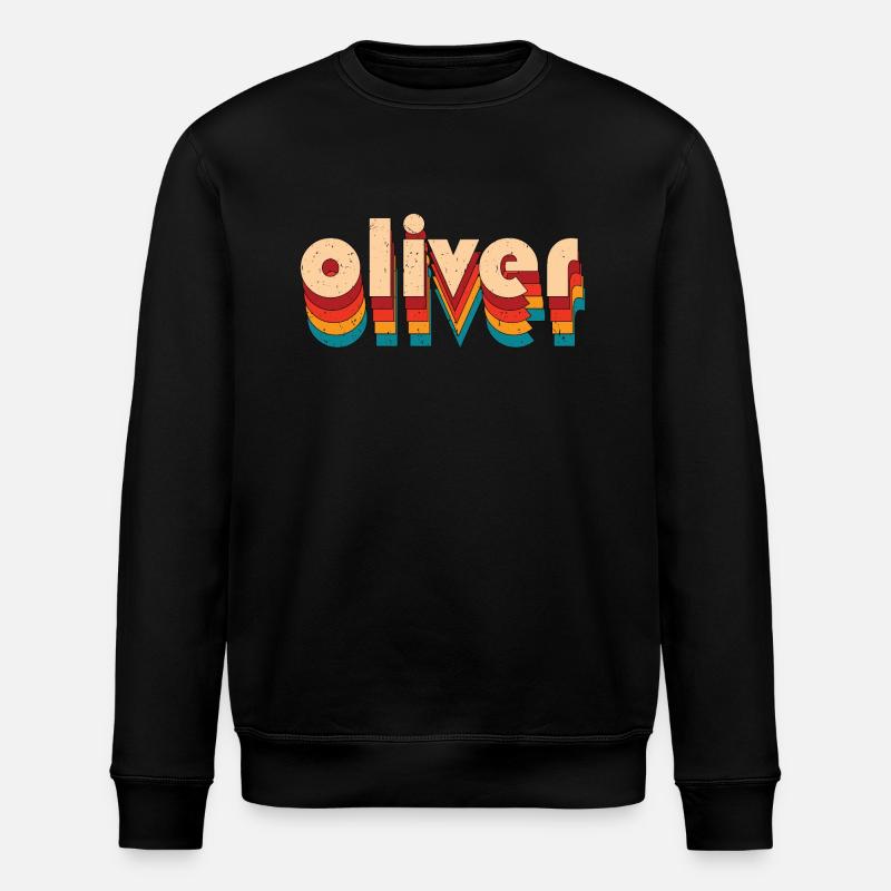 Retro Oliver Name - Stanley/Stella ROLLER Unisex Organic Sweatshirt - black