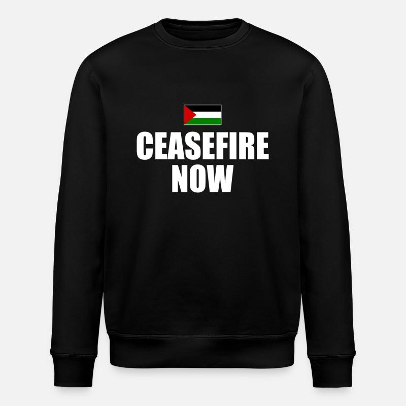 ceasefire now - Stanley/Stella ROLLER Unisex Organic Sweatshirt - black
