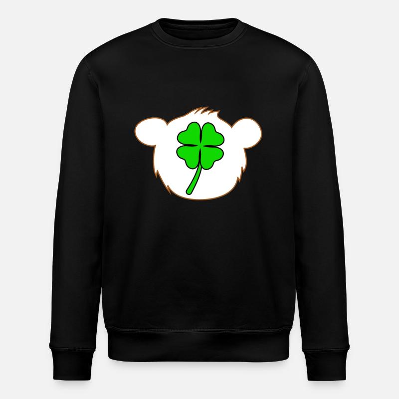 Happy cute bears shamrock - Stanley/Stella ROLLER Unisex Organic Sweatshirt - black
