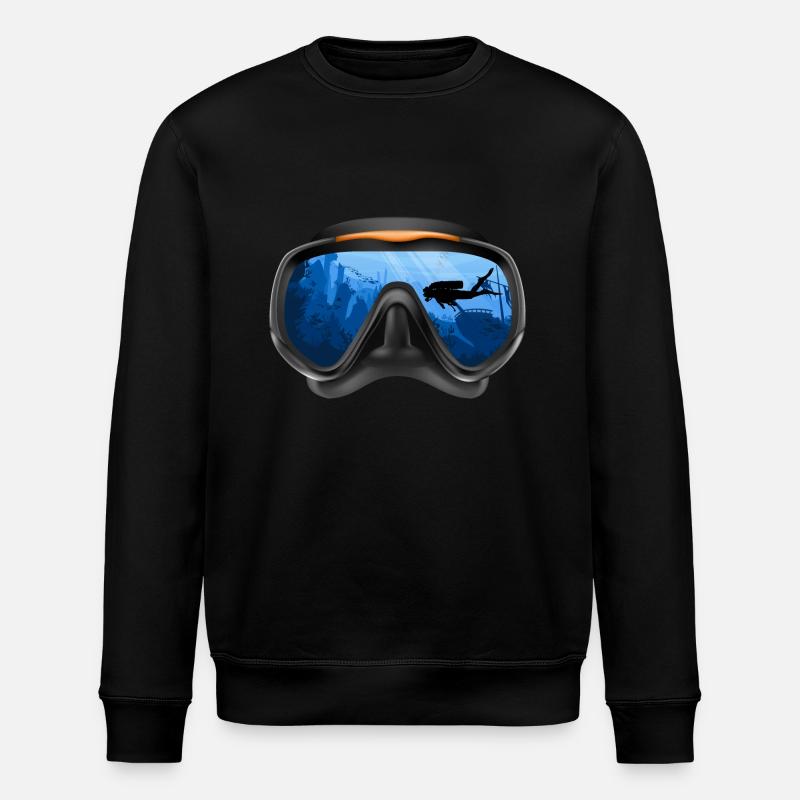 Tauchen, Taucher, Taucherbrille - Stanley/Stella Unisex Bio-Sweatshirt ROLLER - Schwarz