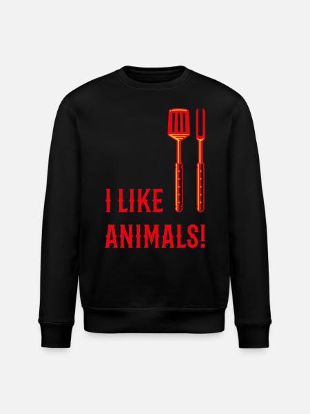 I Like Animals! (Grillbesteck / 3C) - Stanley/Stella Unisex Bio-Sweatshirt ROLLER - Schwarz