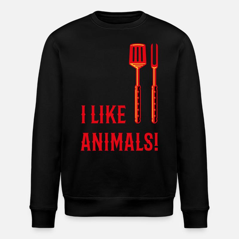 I Like Animals! (Grillbesteck / 3C) - Stanley/Stella Unisex Bio-Sweatshirt ROLLER - Schwarz