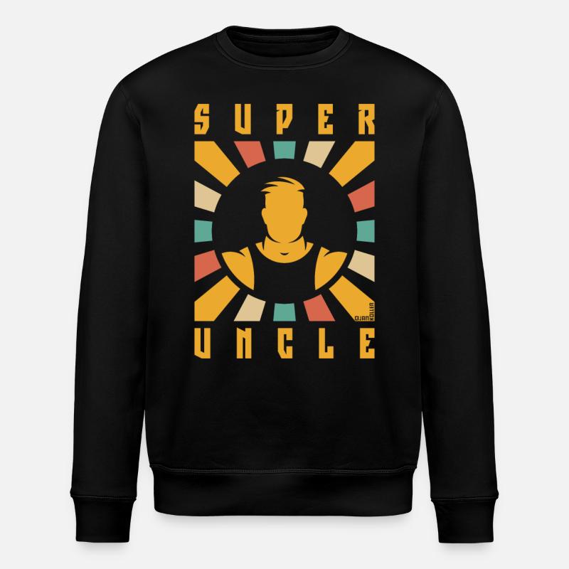 Super Uncle (Rays / 4C) - Stanley/Stella ROLLER Unisex Organic Sweatshirt - black