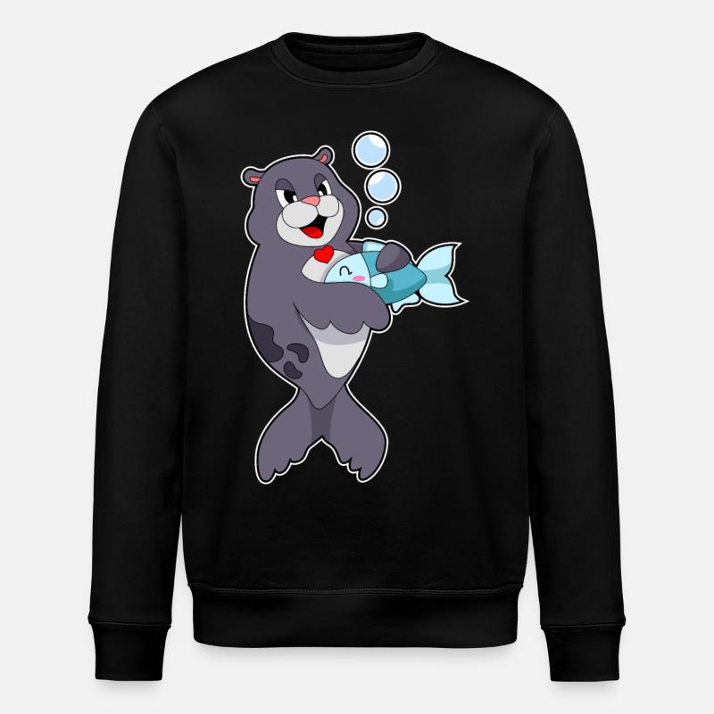 Poisson phoque - Sweat bio ROLLER Stanley/Stella Unisexe - noir