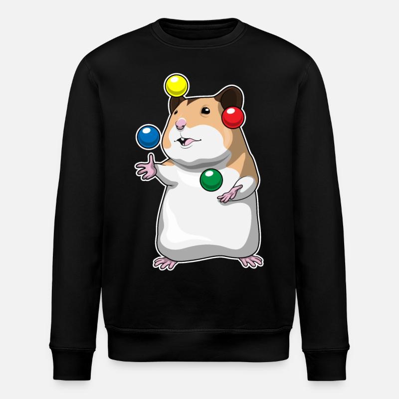 Hamster juggler juggling - Stanley/Stella ROLLER Unisex Organic Sweatshirt - black