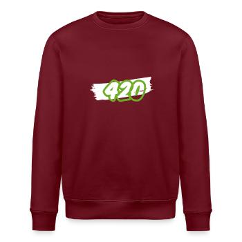 420 Cannabis Legalisierung Spruch - Stanley/Stella Unisex Bio-Sweatshirt ROLLER - Burgunderrot - Vorne - Nik (191cm)