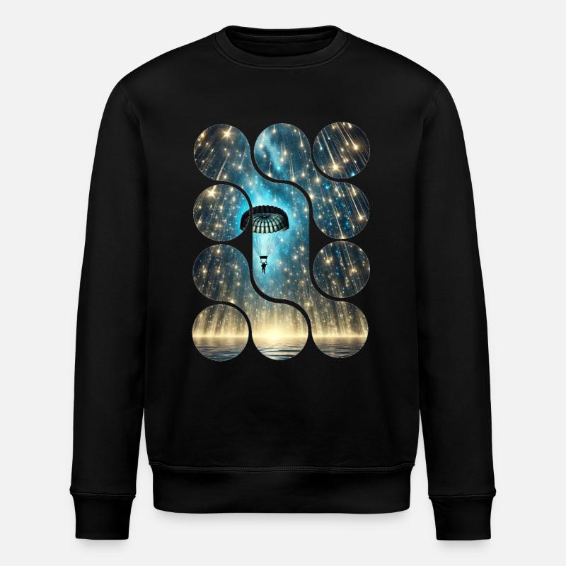 Star Parachute Visual - Stanley/Stella ROLLER Unisex Organic Sweatshirt - black