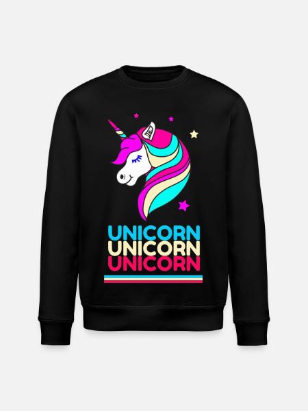 Unicorn Unicorn Unicorn - Stanley/Stella ROLLER Unisex Organic Sweatshirt - black