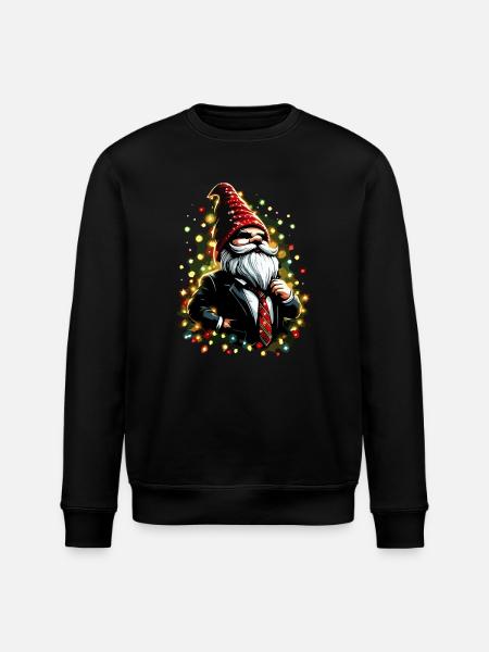 Chef gnome with fairy lights - Stanley/Stella ROLLER Unisex Organic Sweatshirt - black