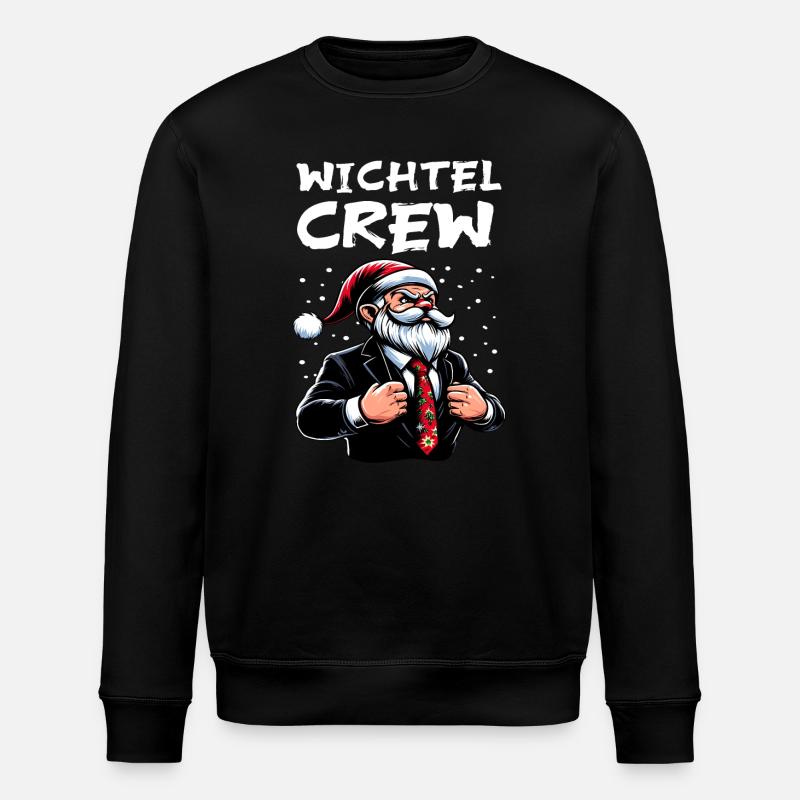 Gnome Crew Christmas Gnome - Stanley/Stella ROLLER Unisex Organic Sweatshirt - black