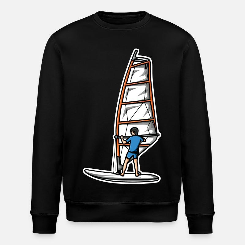 Funny windsurfer boy - Stanley/Stella ROLLER Unisex Organic Sweatshirt - black