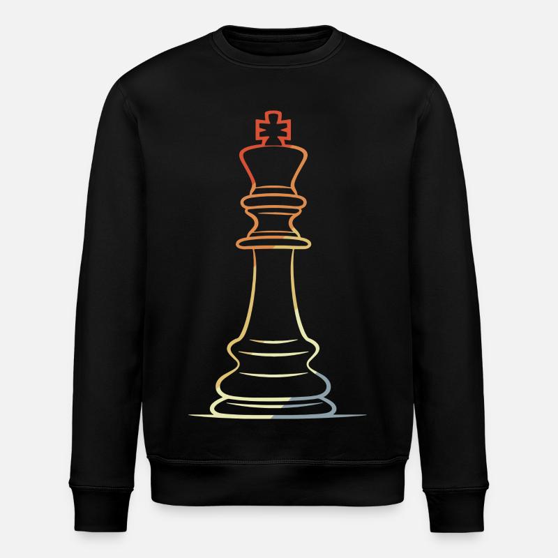 Chess Piece Line Art - Stanley/Stella ROLLER Unisex Organic Sweatshirt - black
