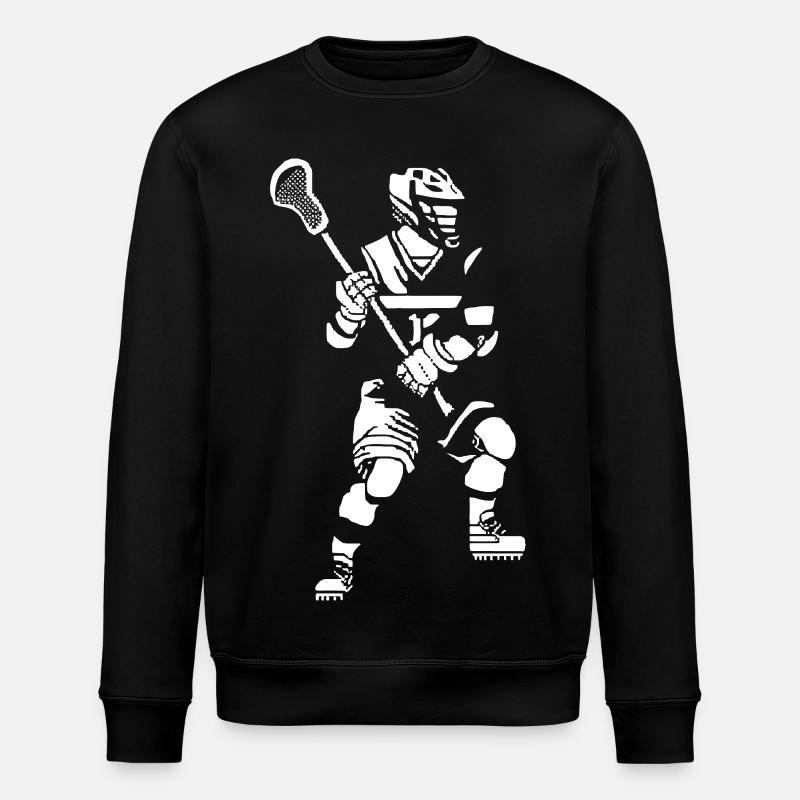 Lacrosse Player Pixel Art - Stanley/Stella ROLLER Unisex Organic Sweatshirt - black