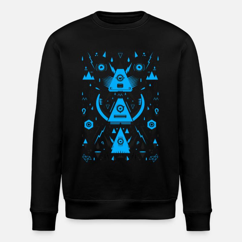Abstract Triangle Transformation - Stanley/Stella ROLLER Unisex Organic Sweatshirt - black