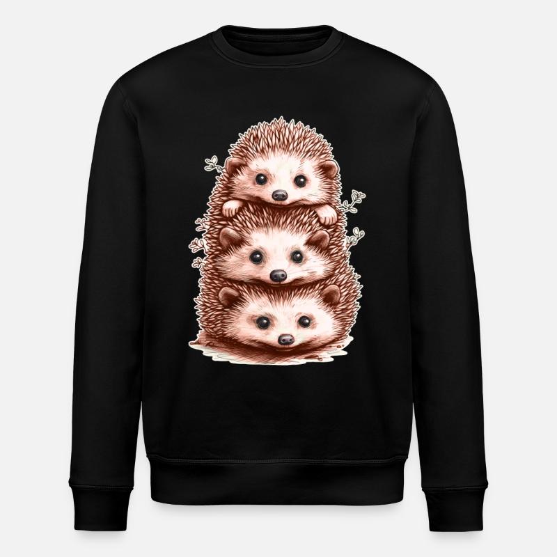 Funny Hedgehogs - Stanley/Stella ROLLER Unisex Organic Sweatshirt - black
