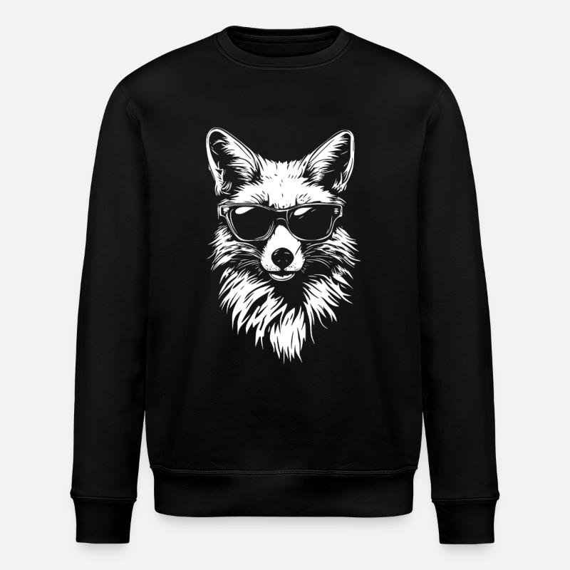 Cool Fox Sunglasses Summer - Stanley/Stella ROLLER Unisex Organic Sweatshirt - black