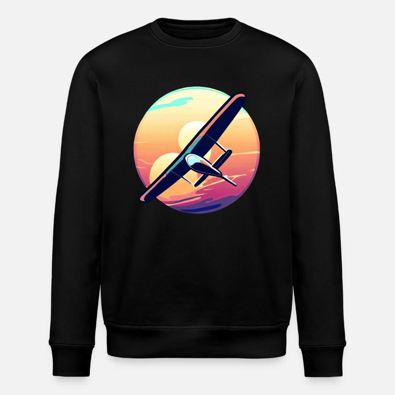 Glider at sunset design - Stanley/Stella ROLLER Unisex Organic Sweatshirt - black