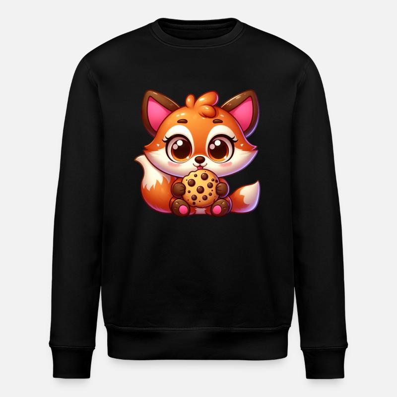 Mignon renard cookie dessin animé - Sweat bio ROLLER Stanley/Stella Unisexe - noir