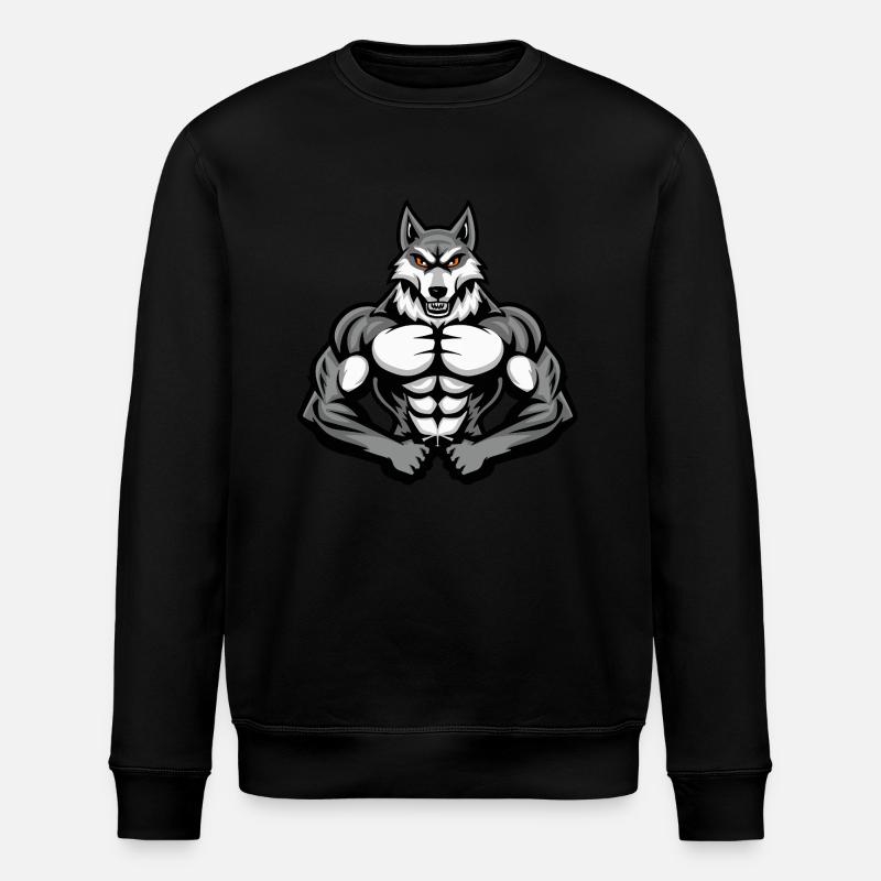 Katze Muskeln Workout - Stanley/Stella Unisex Bio-Sweatshirt ROLLER - Schwarz