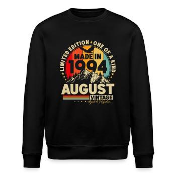 Août 1994 Vintage Rétro Anniversaire Vintage - Sweat bio ROLLER Stanley/Stella Unisexe - noir - Devant - Nik (191cm)