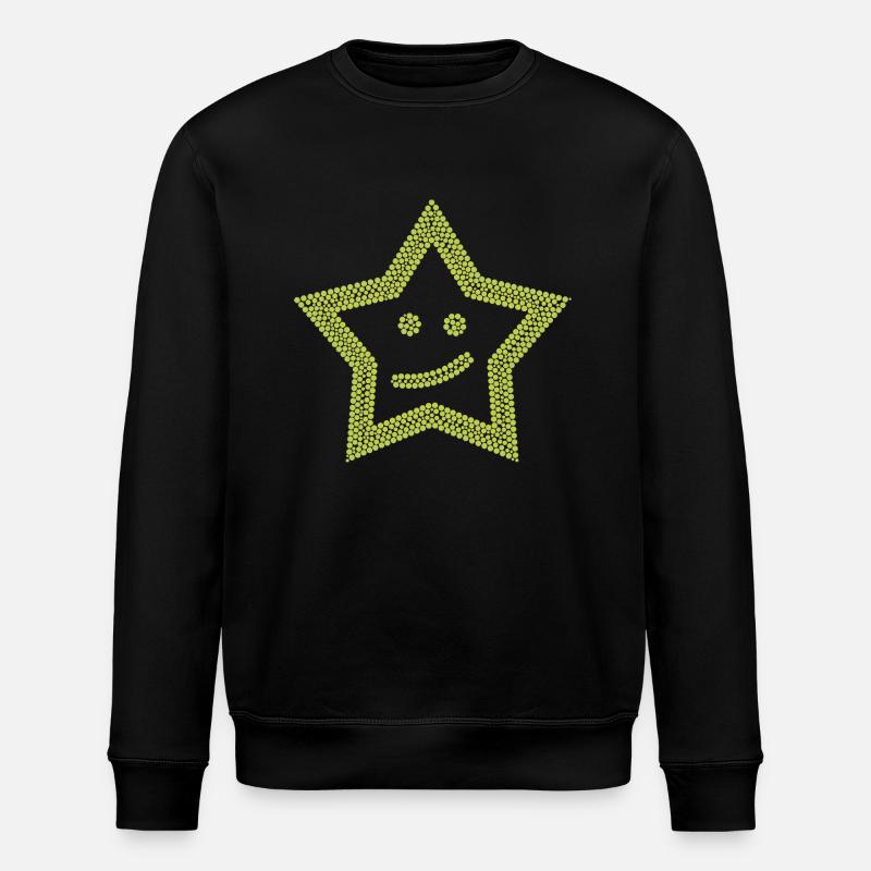 friendly yellow star - Stanley/Stella ROLLER Unisex Organic Sweatshirt - black