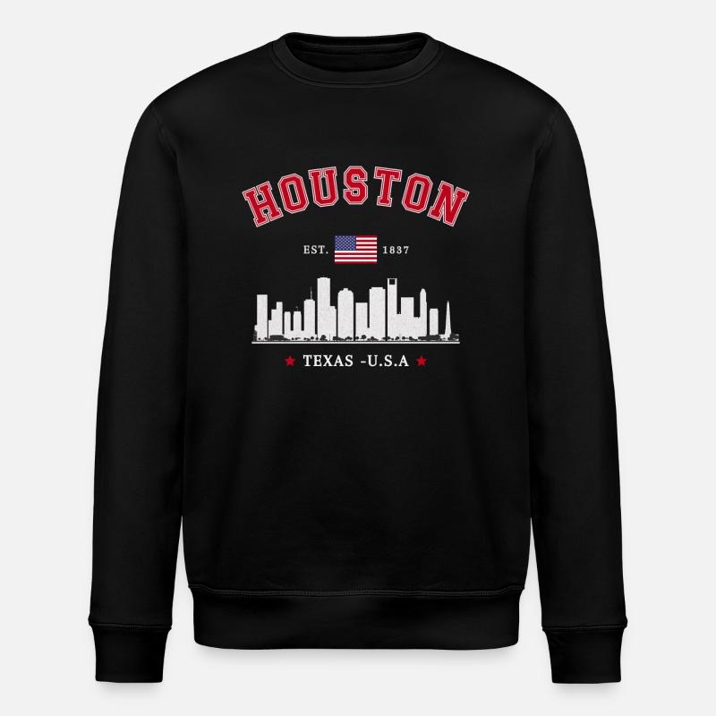 Houston Texas Est 1837 - Stanley/Stella ROLLER Unisex Organic Sweatshirt - black